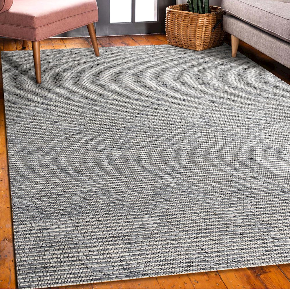 Bergen Wool Blend Area Rug Indoor in Blue/Gray, 2' x 3'. Picture 2