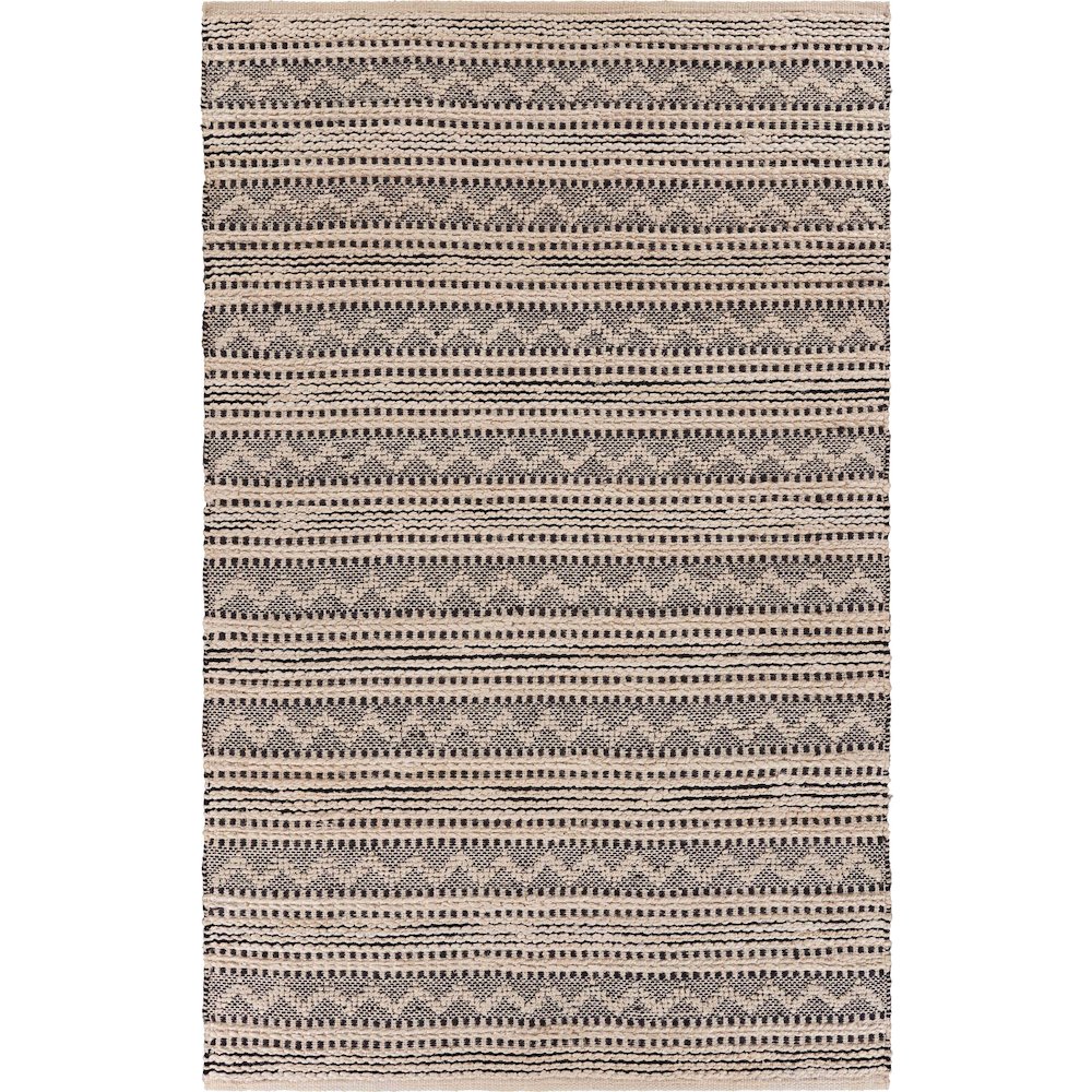 Bleached Naturals Jute Blend Area Rug Indoor in Black/Ivory, 7'9" x 9'9". Picture 1