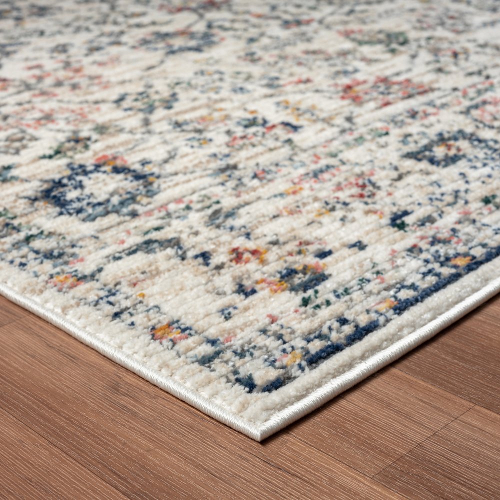 Bristol Performance Blend Area Rug Indoor in Ivory/Multicolored, 5' x 7'. Picture 3