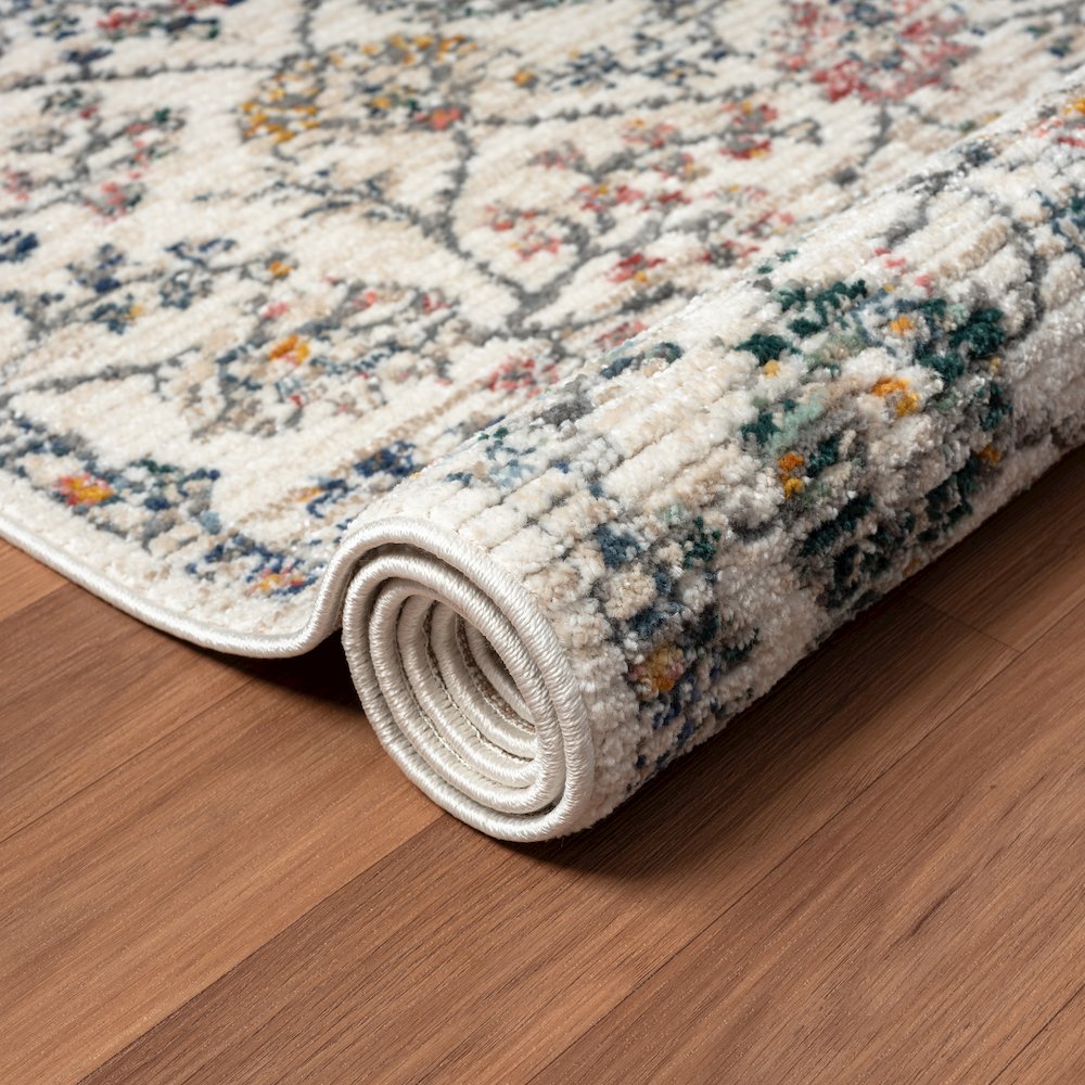 Bristol Performance Blend Area Rug Indoor in Ivory/Multicolored, 5' x 7'. Picture 4