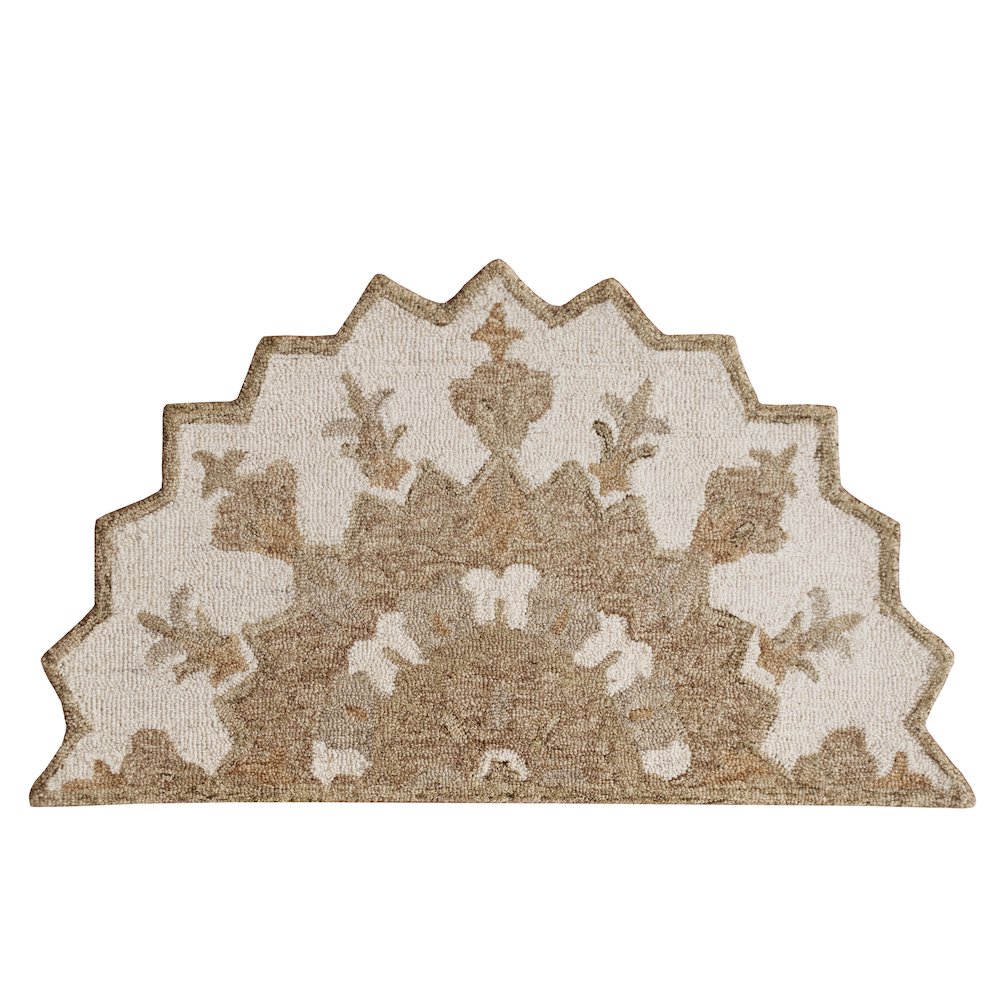 Bella Rose Wool Area Rug Indoor in Beige/Brown, 2'3" x 3'10" Hearth. Picture 1