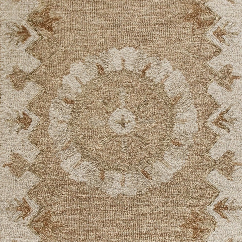 Bella Rose Wool Area Rug Indoor in Beige/Brown, 2'3" x 6'9". Picture 2