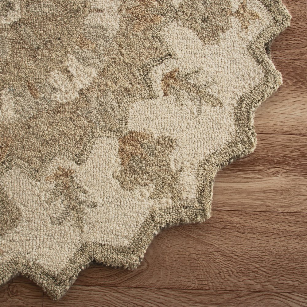 Bella Rose Wool Area Rug Indoor in Beige/Brown, 2'3" x 3'10" Hearth. Picture 5