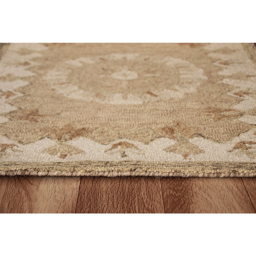 Bella Rose Wool Area Rug Indoor in Beige/Brown, 2'3" x 6'9". Picture 3