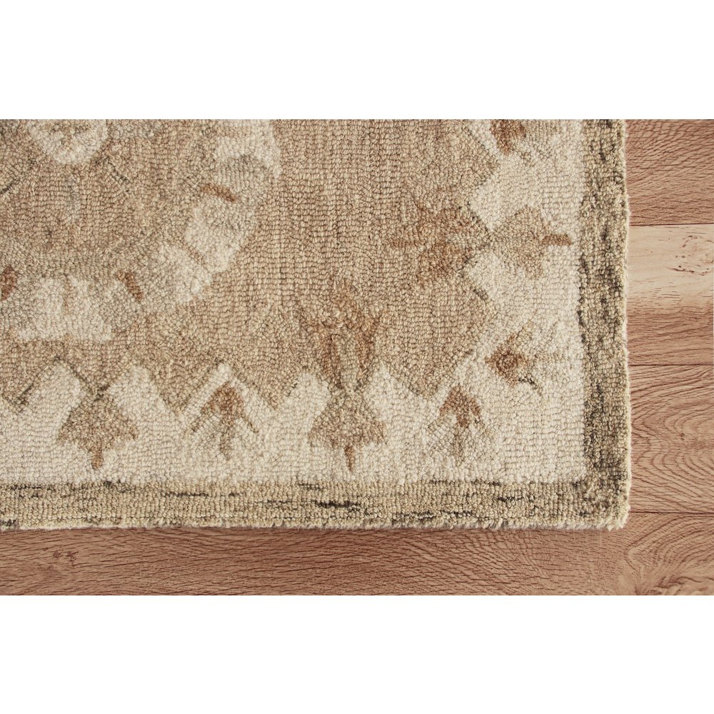 Bella Rose Wool Area Rug Indoor in Beige/Brown, 2'3" x 6'9". Picture 4