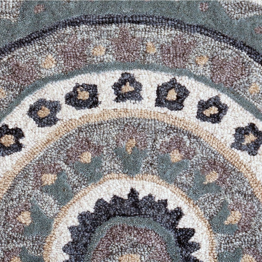 Bella Rose Wool Area Rug Indoor in Gray/Blue, 2'3" x 3'10" Hearth. Picture 6