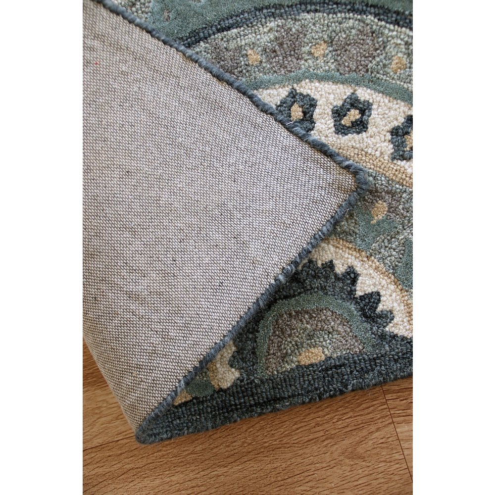 Bella Rose Wool Area Rug Indoor in Gray/Blue, 2'3" x 3'10" Hearth. Picture 3