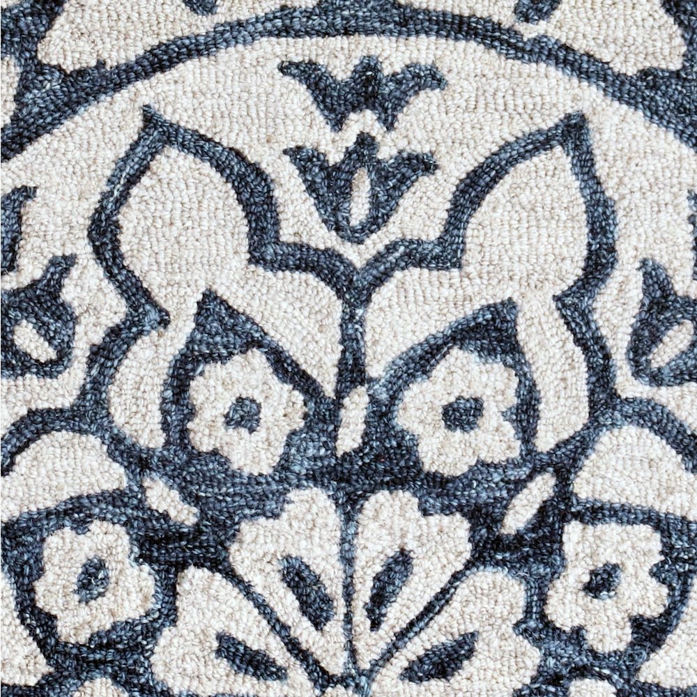 Bella Rose Wool Area Rug Indoor in Blue/Ivory, 2'3" x 3'10" Hearth. Picture 2