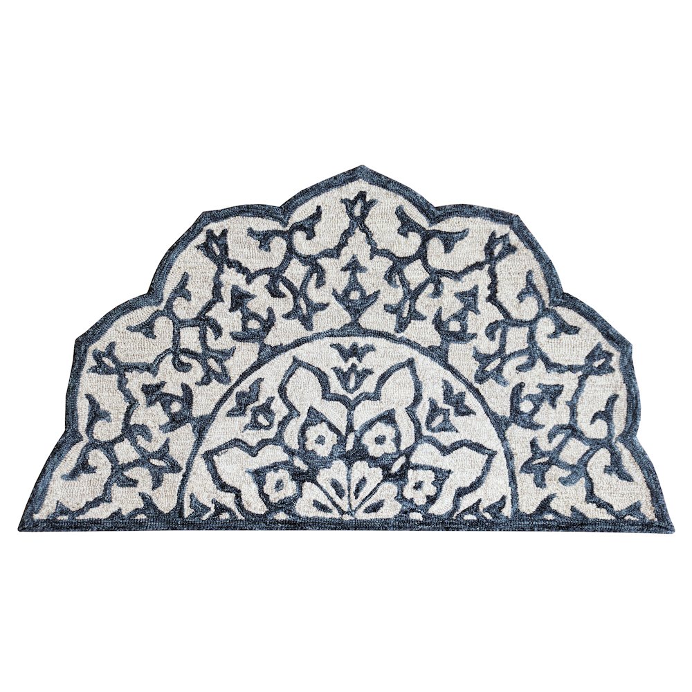 Bella Rose Wool Area Rug Indoor in Blue/Ivory, 2'3" x 3'10" Hearth. Picture 1