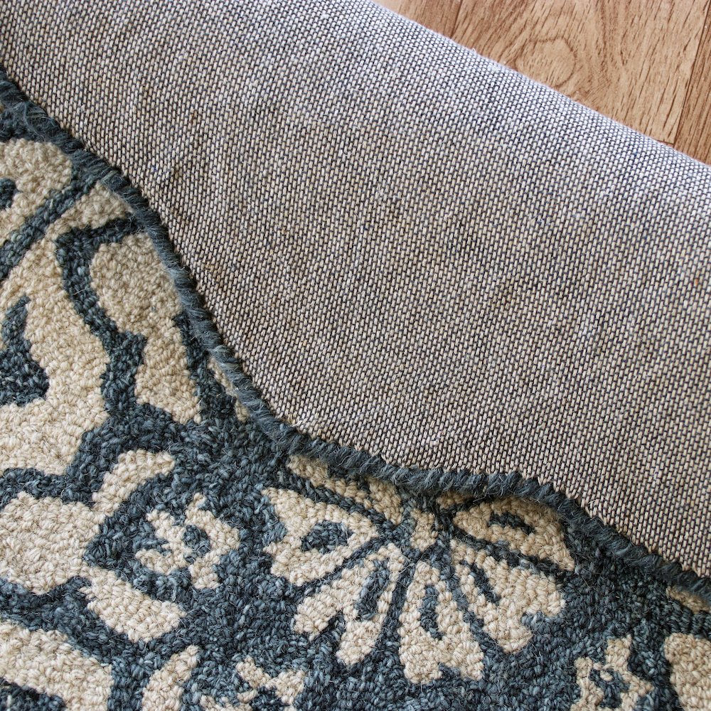 Bella Rose Wool Area Rug Indoor in Blue/Ivory, 2'3" x 3'10" Hearth. Picture 4