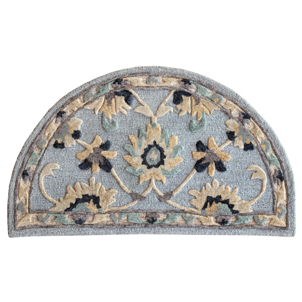 Bella Rose Wool Area Rug Indoor in Blue/Gray, 2'3" x 3'10" Hearth. Picture 1