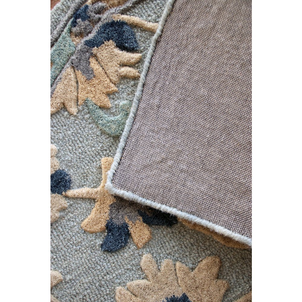Bella Rose Wool Area Rug Indoor in Blue/Gray, 2'3" x 3'10" Hearth. Picture 4