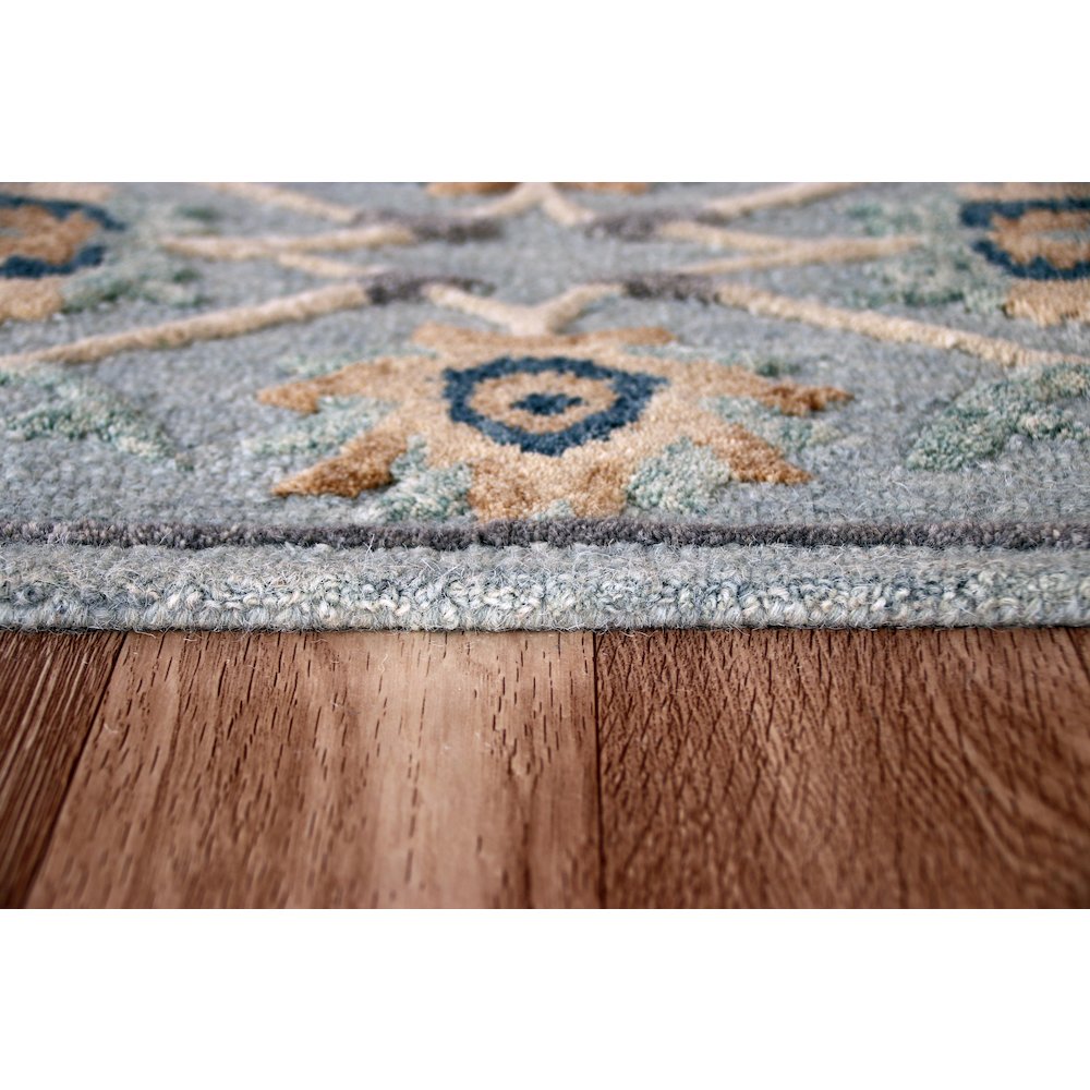 Bella Rose Wool Area Rug Indoor in Blue/Gray, 2'3" x 6'9". Picture 4