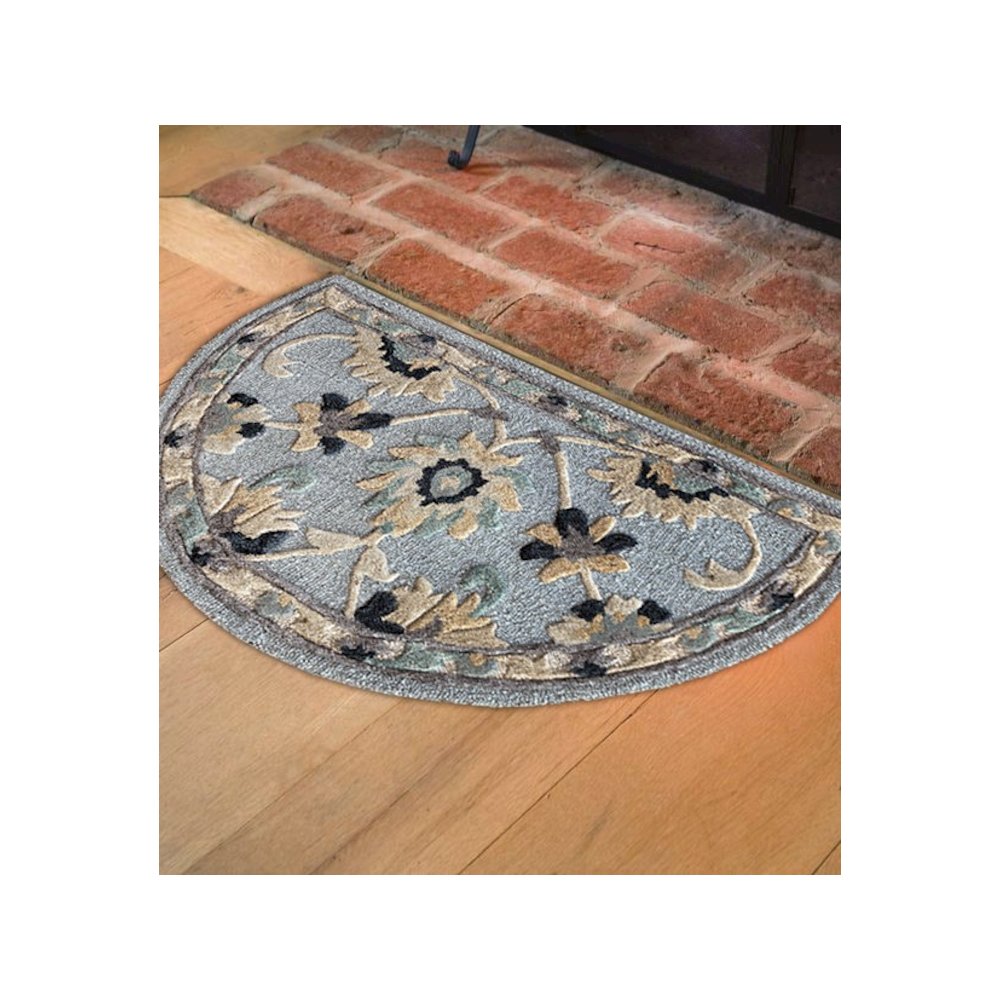 Bella Rose Wool Area Rug Indoor in Blue/Gray, 2'3" x 3'10" Hearth. Picture 5