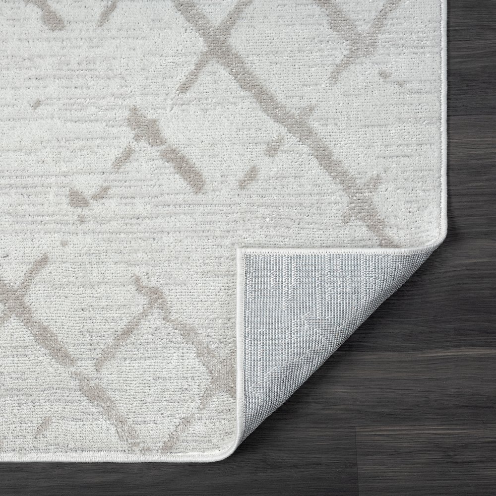 Calgary Durable Performance Area Rug Indoor in Cream/Gray, 5' x 7'. Picture 6