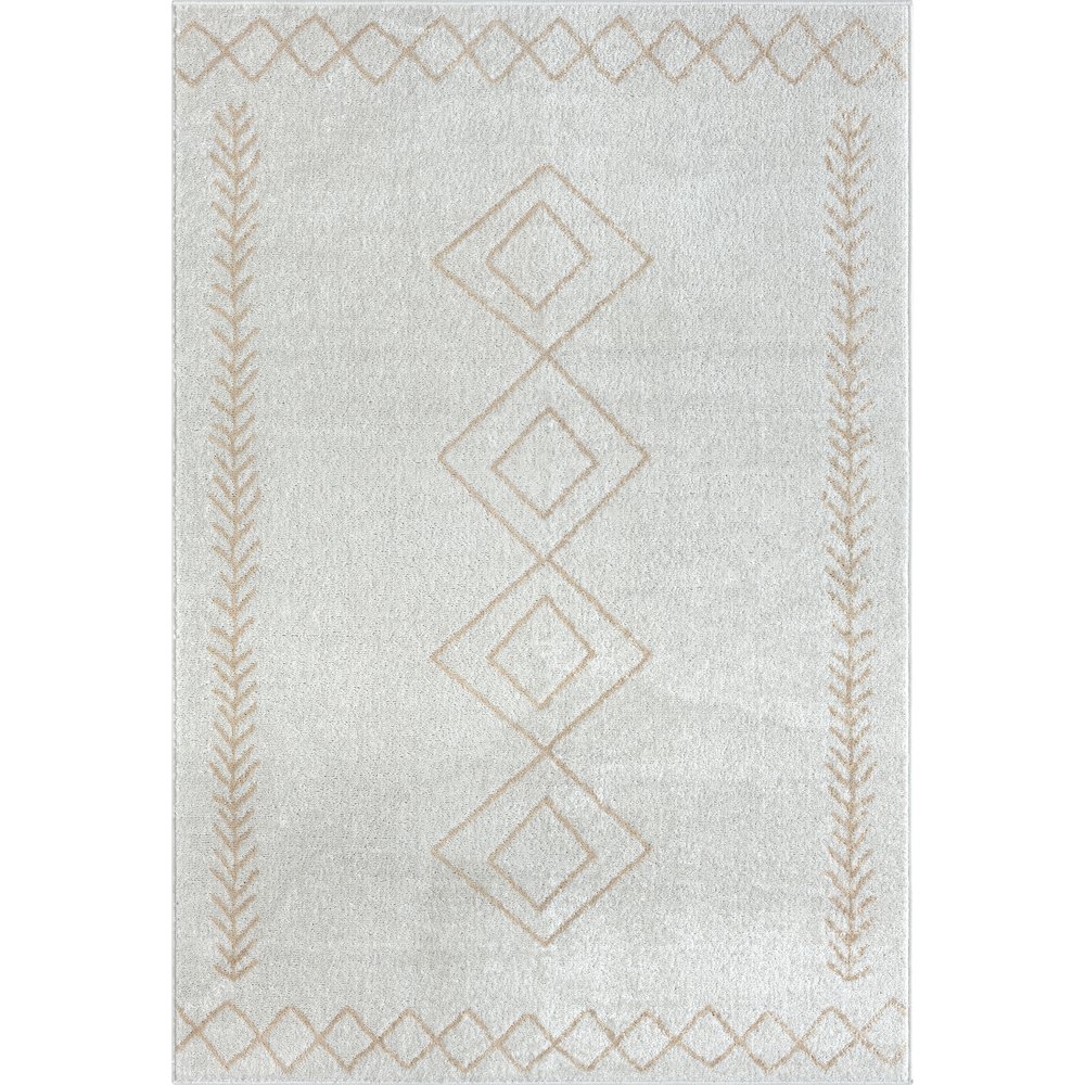 Calgary Durable Performance Area Rug Indoor in Cream/Gray, 5' x 7'. Picture 1