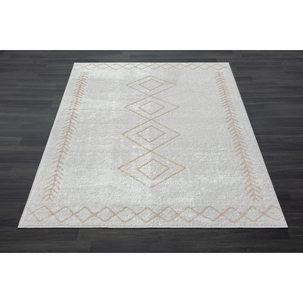 Calgary Durable Performance Area Rug Indoor in Cream/Gray, 5' x 7'. Picture 8