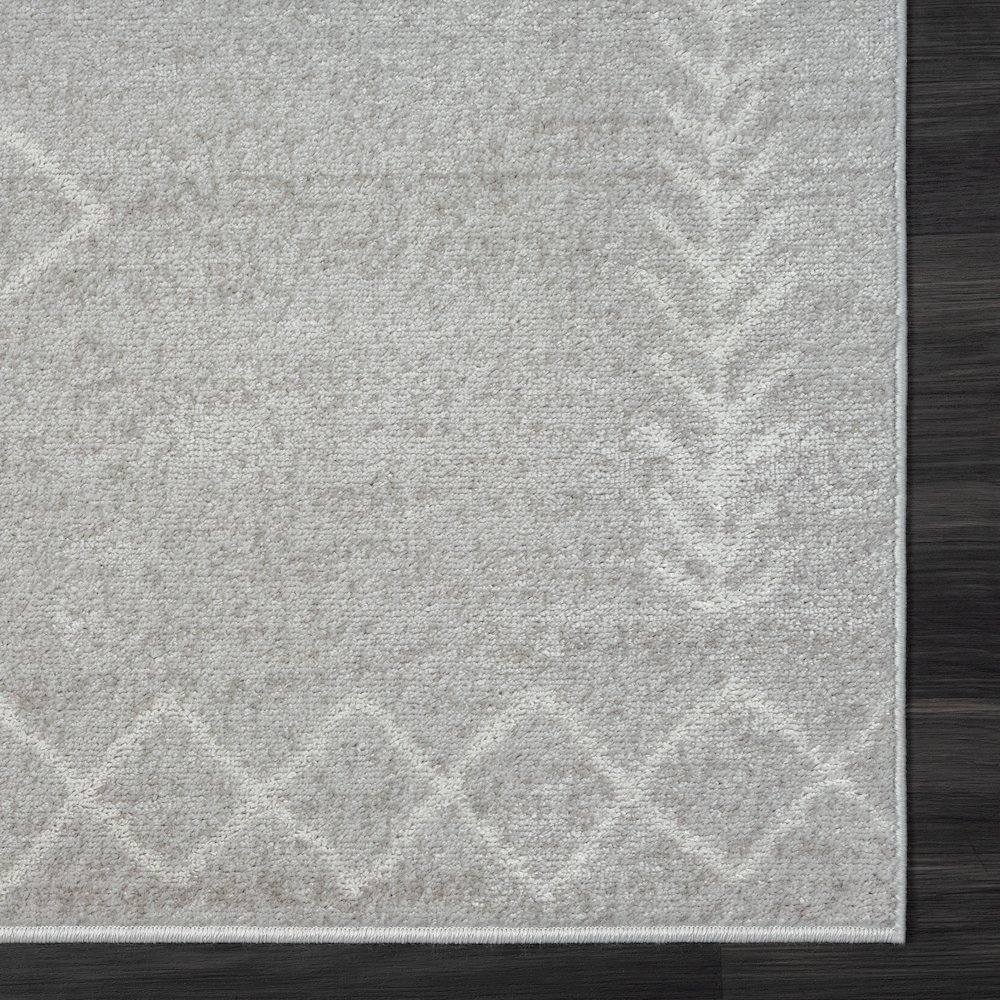 Calgary Durable Performance Area Rug Indoor in Gray/Cream, 5' x 7'. Picture 5