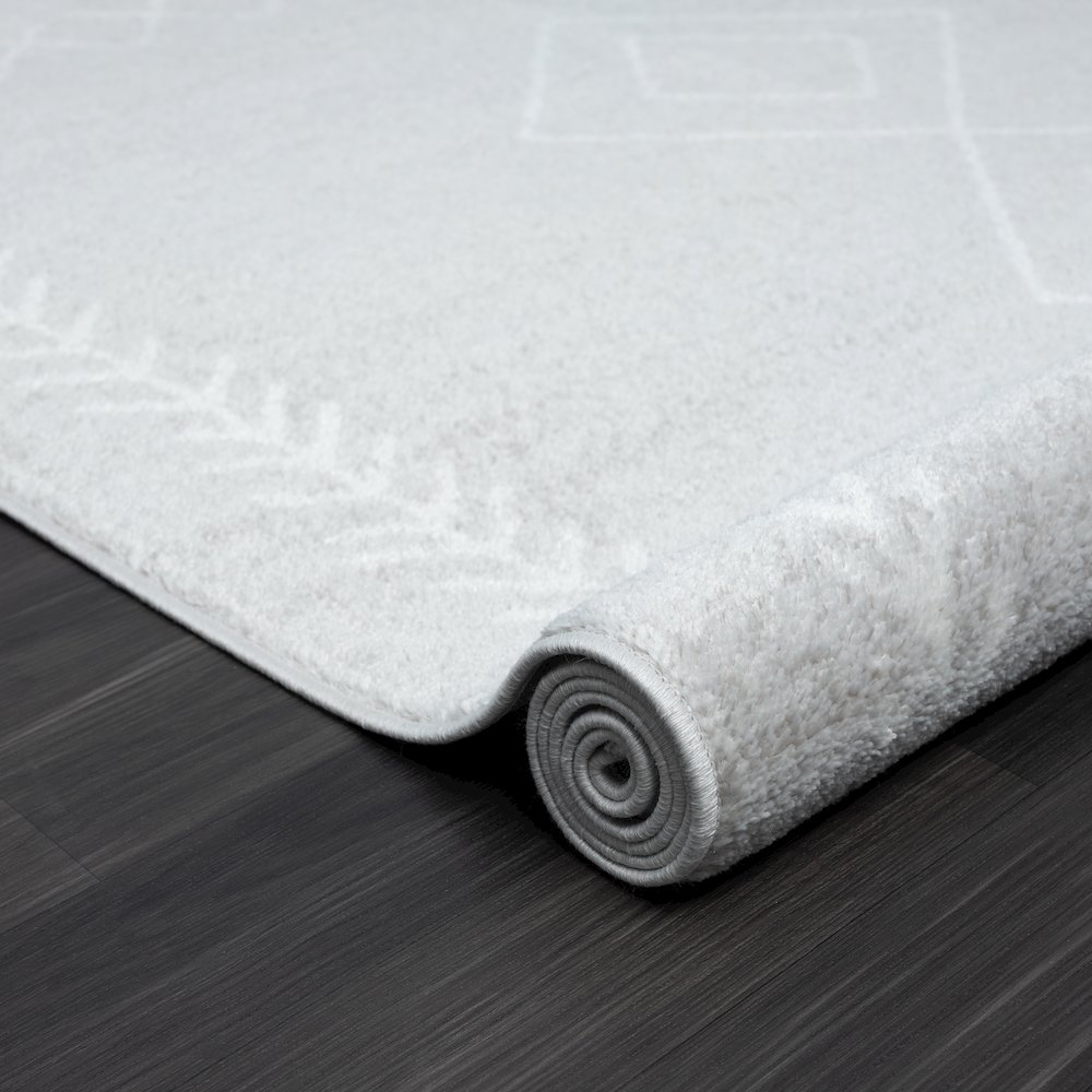 Calgary Durable Performance Area Rug Indoor in Gray/Cream, 5' x 7'. Picture 4