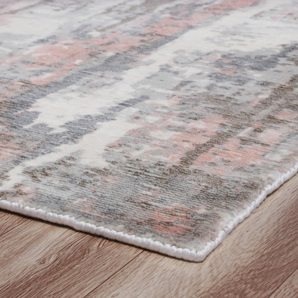 Calypso Viscose Blend Area Rug Indoor in Gray/Pink, 2' x 3'. Picture 3
