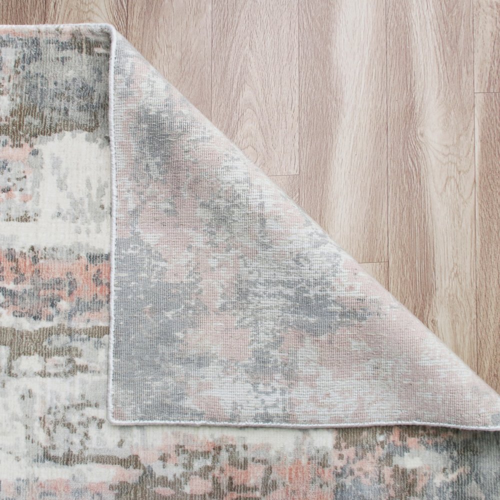 Calypso Viscose Blend Area Rug Indoor in Gray/Pink, 2' x 3'. Picture 4