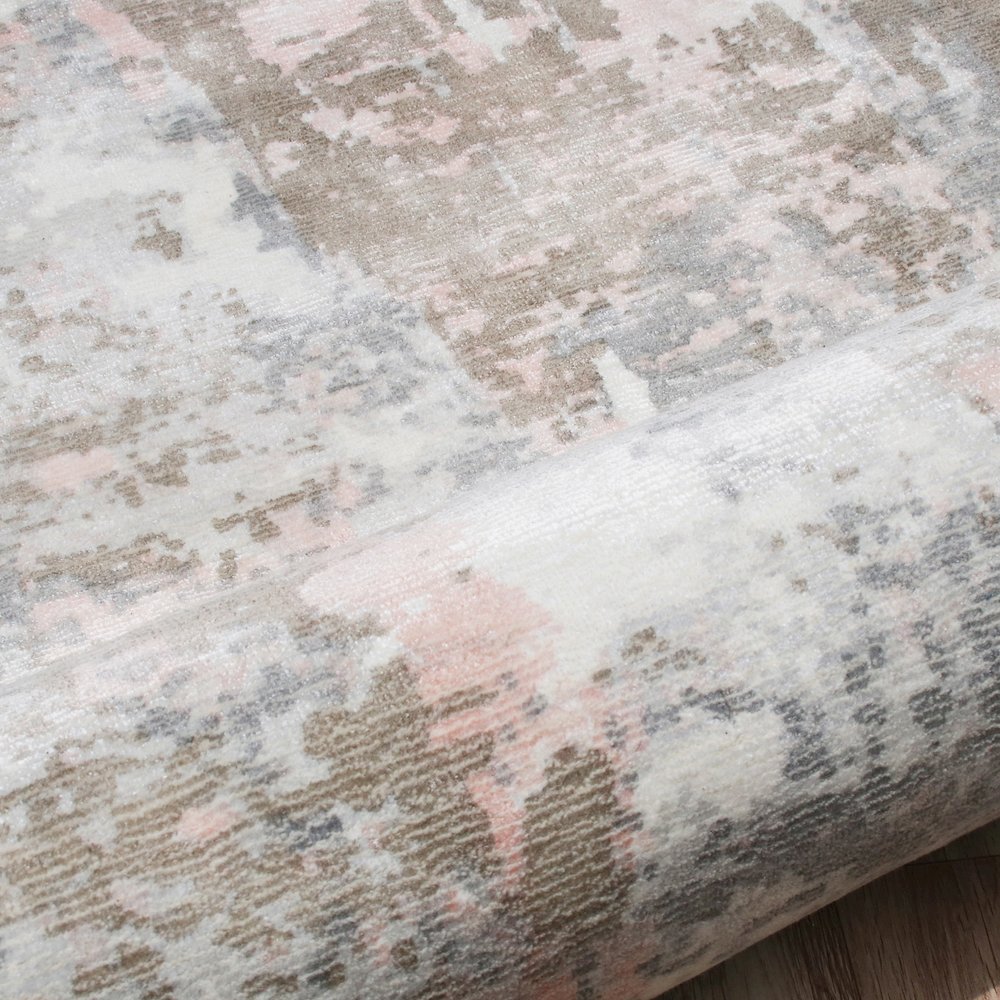 Calypso Viscose Blend Area Rug Indoor in Gray/Pink, 2' x 3'. Picture 5