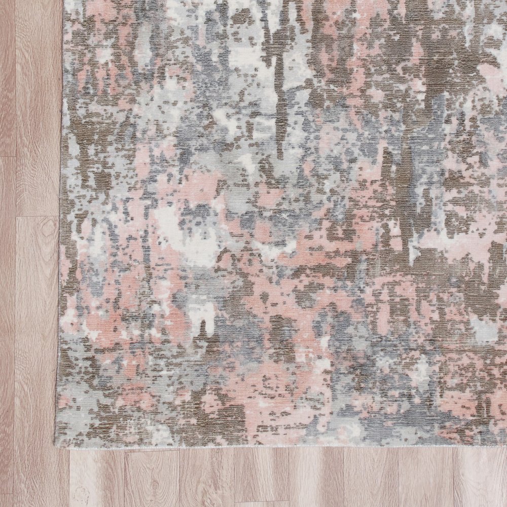 Calypso Viscose Blend Area Rug Indoor in Gray/Pink, 2' x 3'. Picture 6