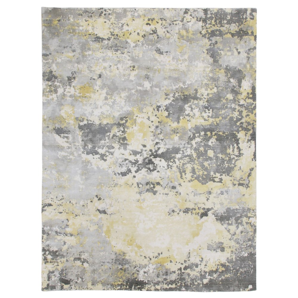 Calypso Viscose Blend Area Rug Indoor in Gray/Yellow, 2' x 3'. Picture 1