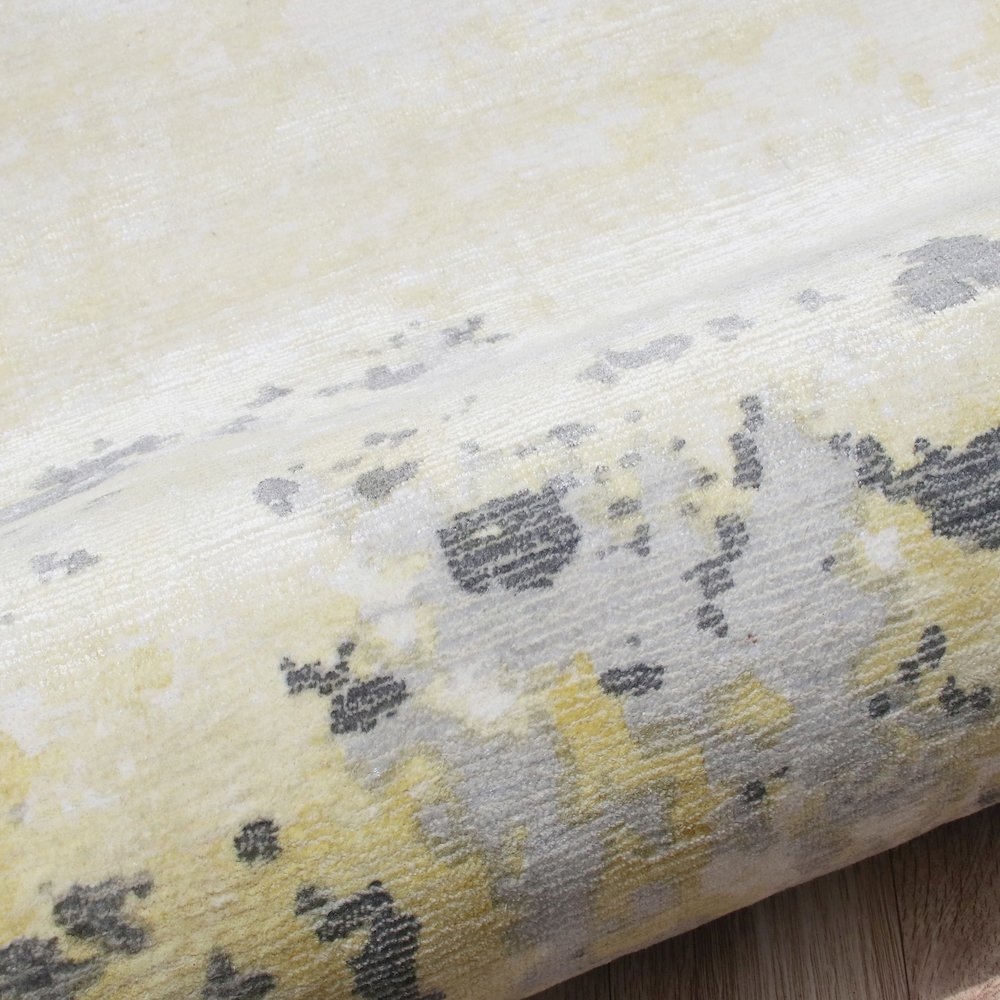 Calypso Viscose Blend Area Rug Indoor in Gray/Yellow, 2' x 3'. Picture 5