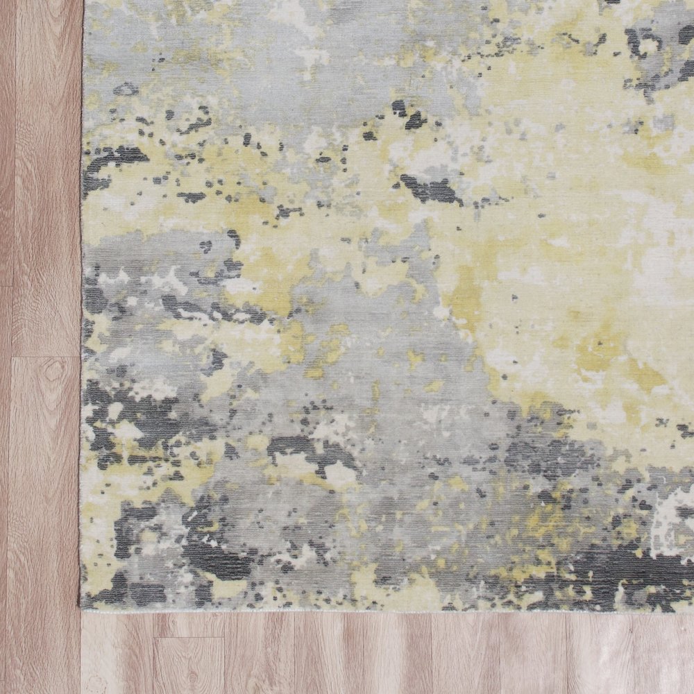 Calypso Viscose Blend Area Rug Indoor in Gray/Yellow, 2' x 3'. Picture 6