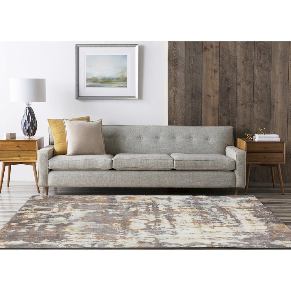 Calypso Viscose Blend Area Rug Indoor in Brown/Gray, 2' x 3'. Picture 2