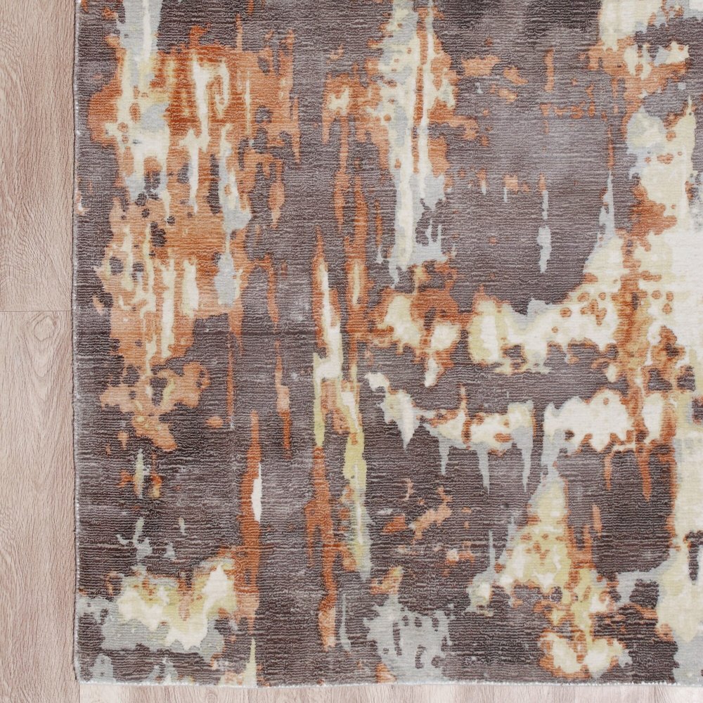 Calypso Viscose Blend Area Rug Indoor in Brown/Gray, 2' x 3'. Picture 4