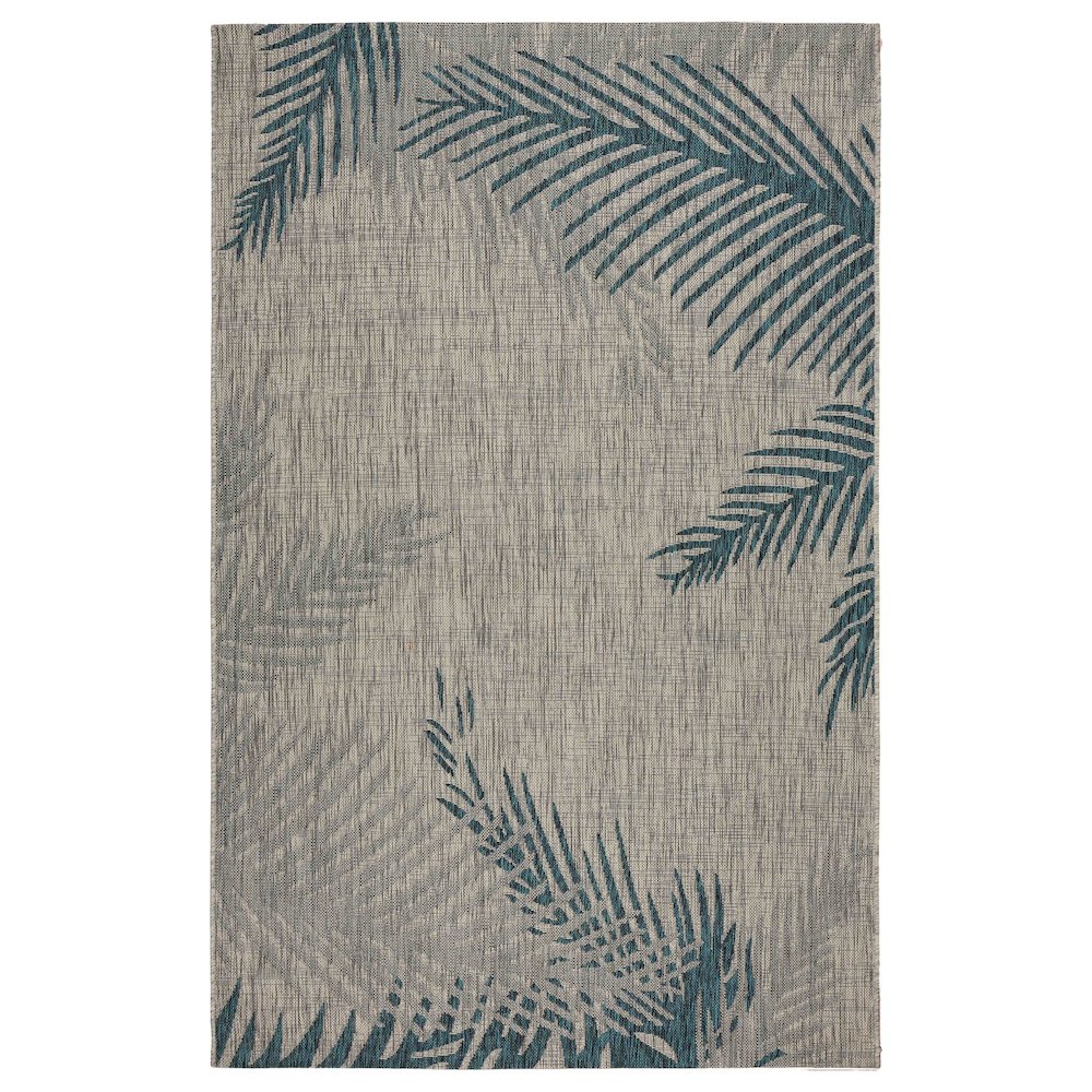 Captiva Durable Performance Area Rug Outdoor in Blue/Gray, 5' x 7'. Picture 1