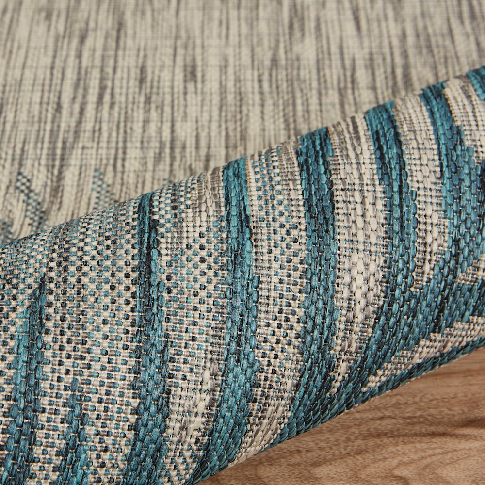 Captiva Durable Performance Area Rug Outdoor in Blue/Gray, 5' x 7'. Picture 5