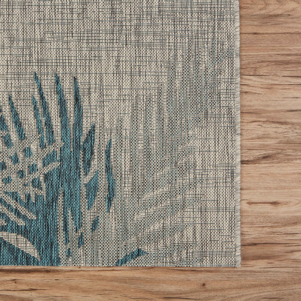 Captiva Durable Performance Area Rug Outdoor in Blue/Gray, 5' x 7'. Picture 6