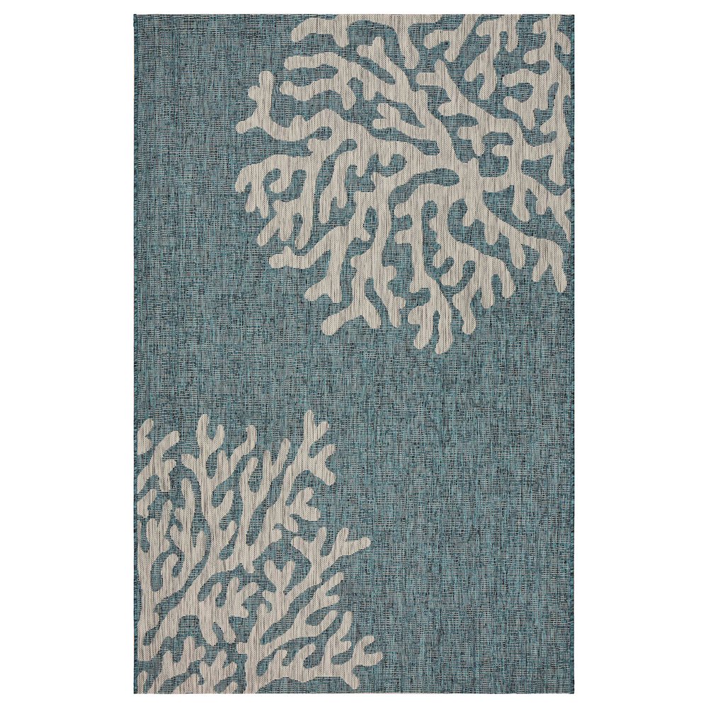 Captiva Durable Performance Area Rug Outdoor in Blue/Gray, 5' x 7'. Picture 1