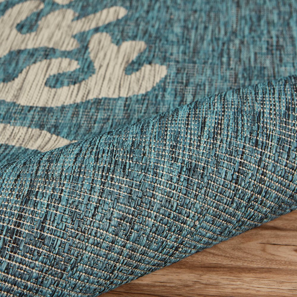 Captiva Durable Performance Area Rug Outdoor in Blue/Gray, 5' x 7'. Picture 5