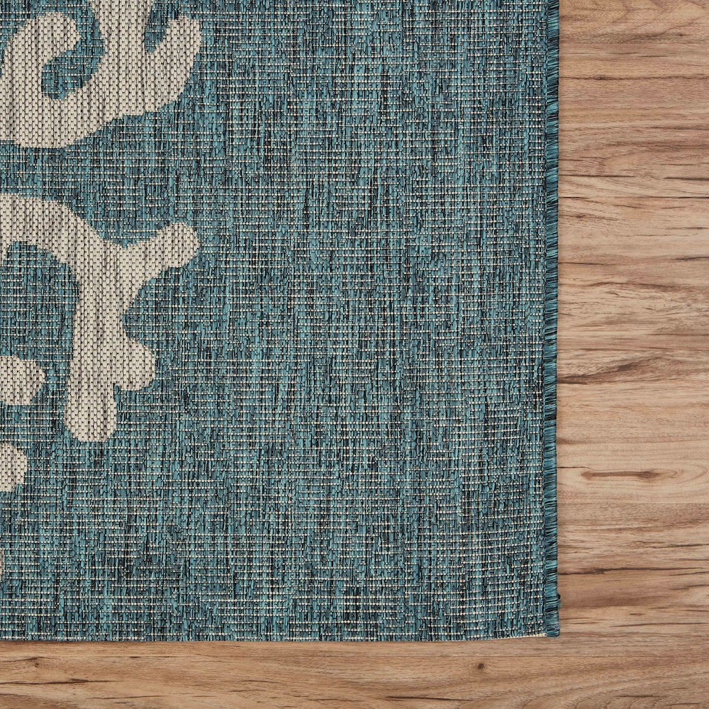 Captiva Durable Performance Area Rug Outdoor in Blue/Gray, 5' x 7'. Picture 6