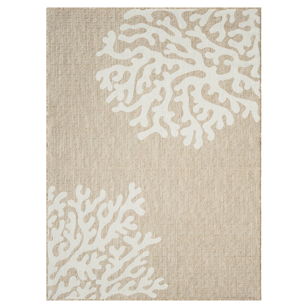 Captiva Durable Performance Area Rug Outdoor in Beige/Ivory, 5' x 7'. Picture 1