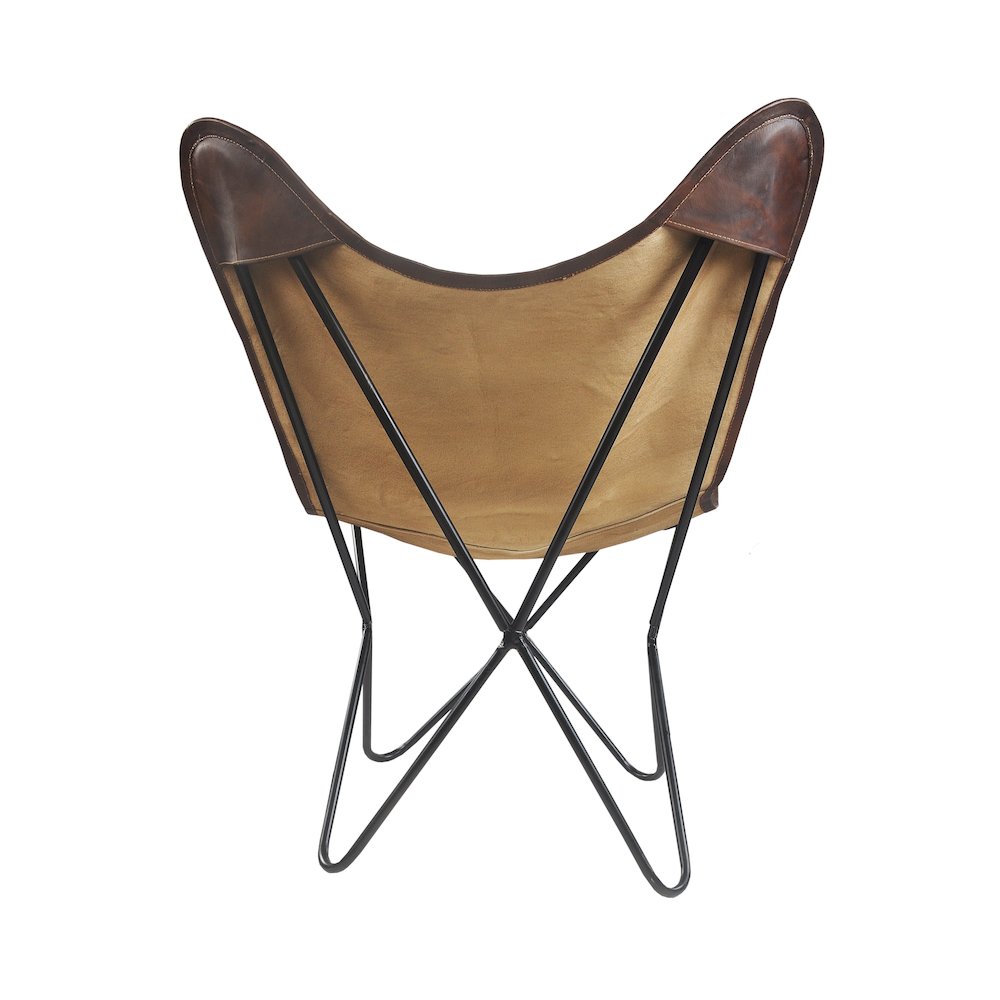 Hugh Iron Chair in Blue/Cream, 35" L x 30" W x 30" H. Picture 4