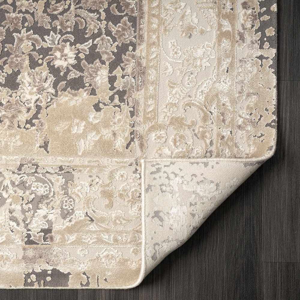 Cheshire Viscose Blend Area Rug Indoor in Gray/Beige, 2' x 7'. Picture 6