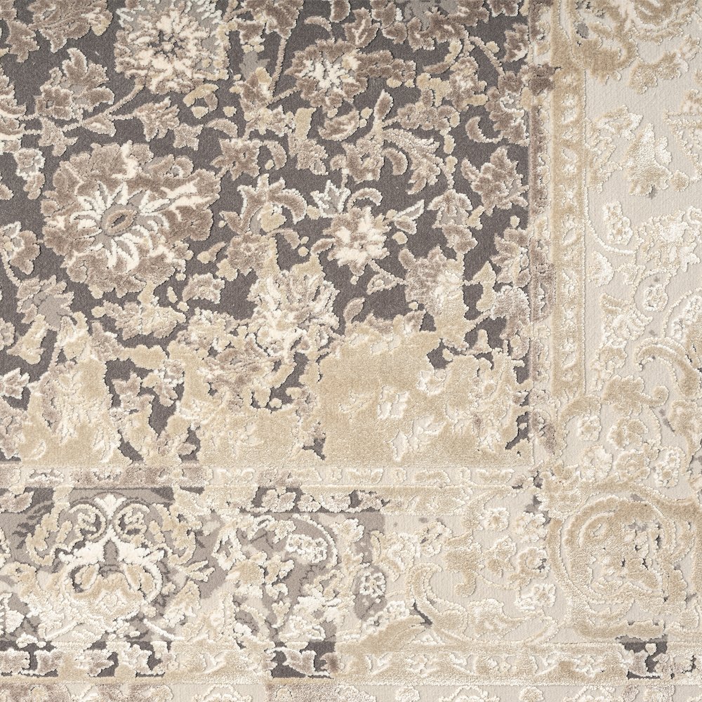 Cheshire Viscose Blend Area Rug Indoor in Gray/Beige, 2' x 7'. Picture 7