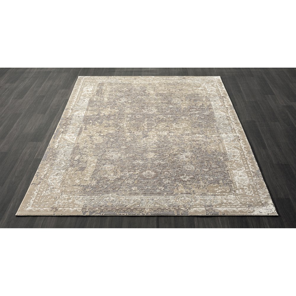 Cheshire Viscose Blend Area Rug Indoor in Gray/Beige, 2' x 7'. Picture 8