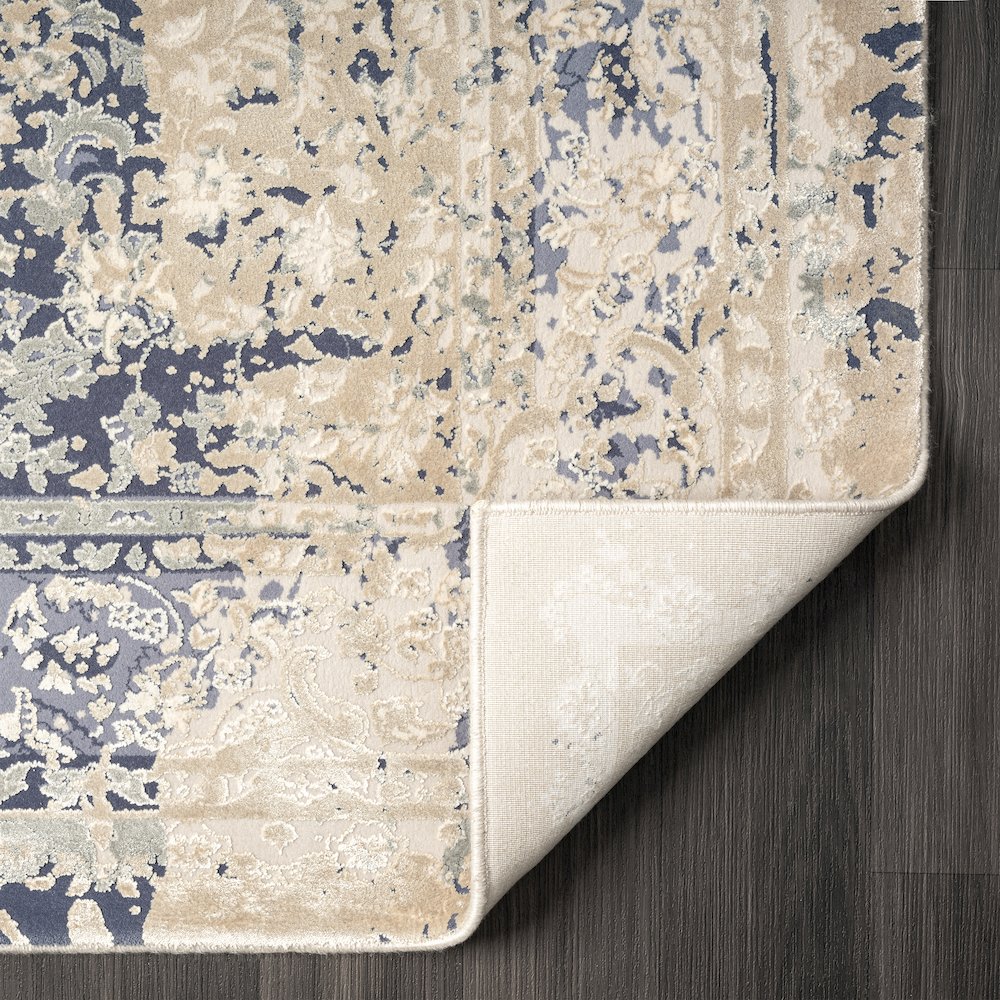 Cheshire Viscose Blend Area Rug Indoor in Blue/Beige, 2' x 7'. Picture 6