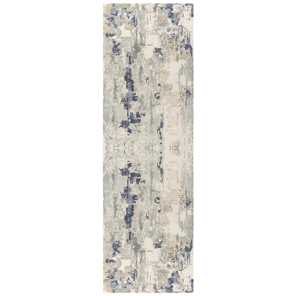 Cheshire Viscose Blend Area Rug Indoor in Blue/Gray, 2' x 7'. Picture 1