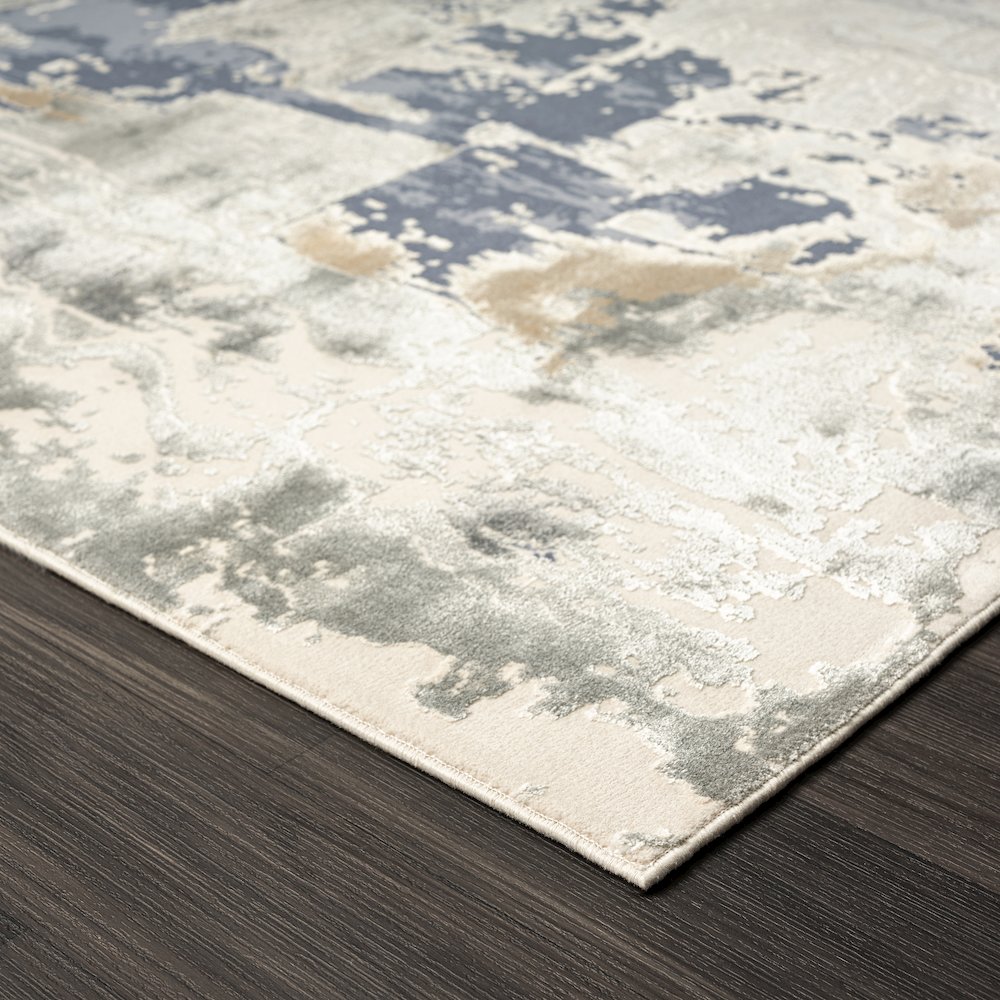Cheshire Viscose Blend Area Rug Indoor in Blue/Gray, 2' x 7'. Picture 3