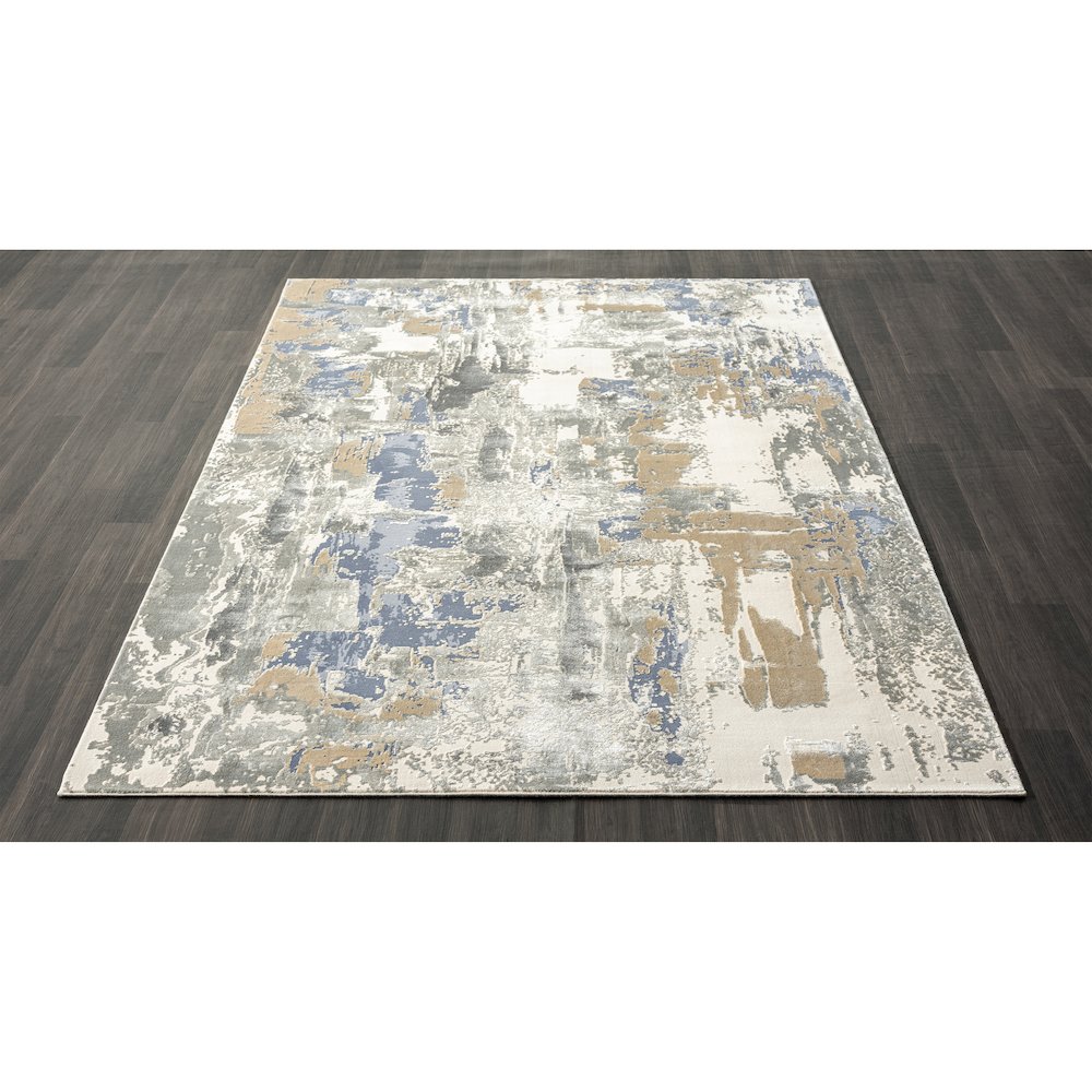 Cheshire Viscose Blend Area Rug Indoor in Blue/Gray, 2' x 7'. Picture 8