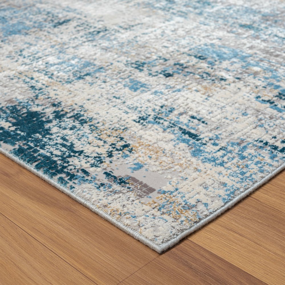 Cheshire Viscose Blend Area Rug Indoor in Gray/Blue, 2' x 3'. Picture 3