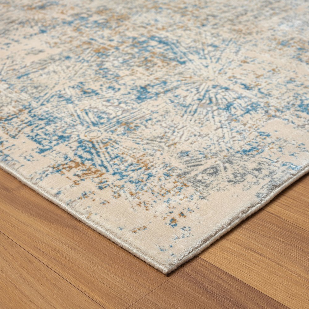 Cheshire Viscose Blend Area Rug Indoor in Blue/Gray, 2' x 3'. Picture 3