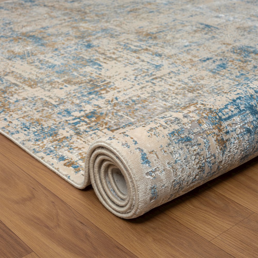 Cheshire Viscose Blend Area Rug Indoor in Blue/Gray, 2' x 3'. Picture 4